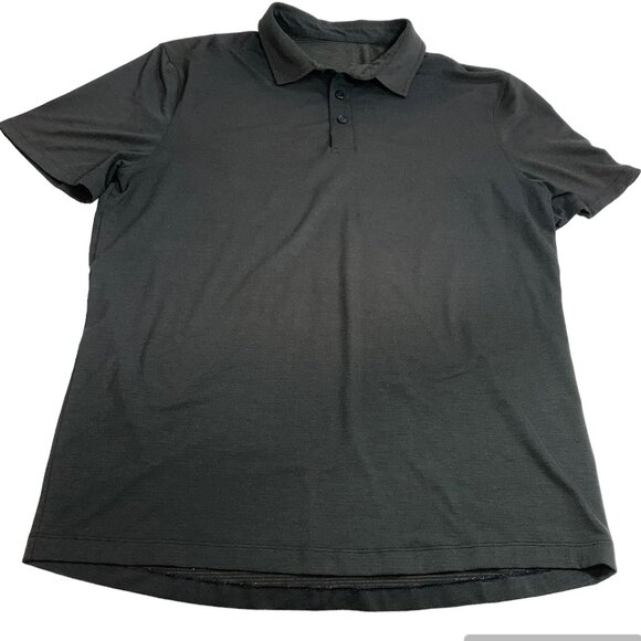 Lululemon Polo Shirt Short Sleeve Black Sz M/L? See Measurements - Picture 2 of 8